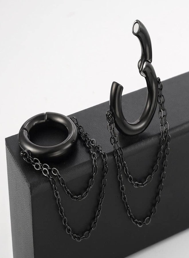 Earblity 2 PCS Black 2g (6mm) Hoop Link Ear Hanger Weights for Stretched Ears, Hypoallergenic 316 Stainless Steel Weights Plugs Tunnels Gauges Body Jewelry for Women Men - Image 4